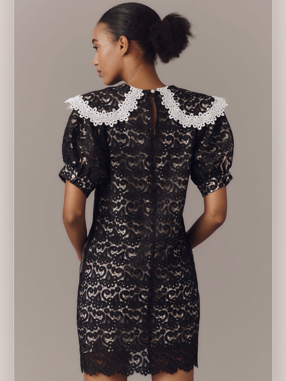 ❤️🔥Firm Price❤️🔥Maeve puff sleeve collared lace mini dress - Picture 4 of 14